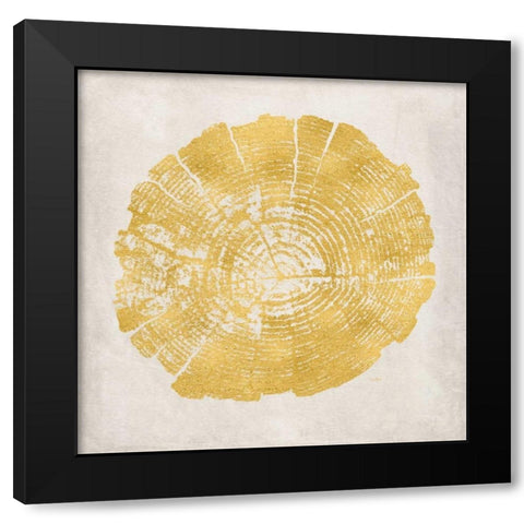 Tree Stump Golden I Black Modern Wood Framed Art Print by Murdock, Ramona