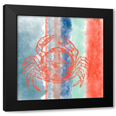Crab Stripes Black Modern Wood Framed Art Print with Double Matting by Murdock, Ramona
