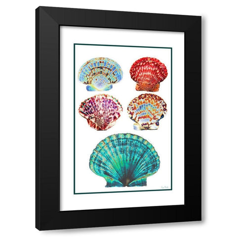 Seashell Collection I Black Modern Wood Framed Art Print by Murdock, Ramona