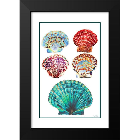 Seashell Collection I Black Modern Wood Framed Art Print by Murdock, Ramona