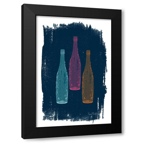 Bottles on Navy Black Modern Wood Framed Art Print with Double Matting by Murdock, Ramona