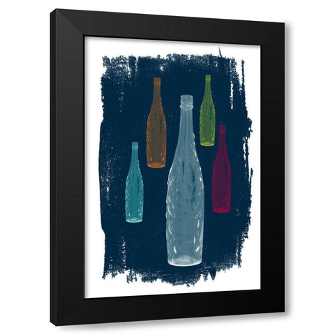 Five on Navy Black Modern Wood Framed Art Print with Double Matting by Murdock, Ramona