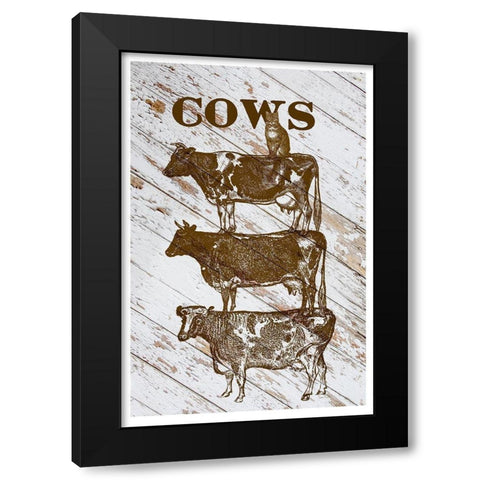 Cows Black Modern Wood Framed Art Print with Double Matting by Murdock, Ramona