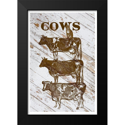 Cows Black Modern Wood Framed Art Print by Murdock, Ramona