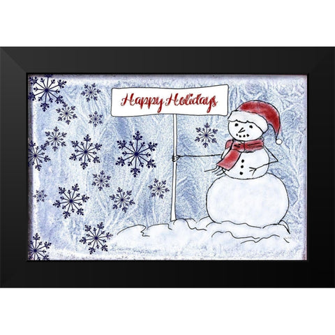 Happy Holidays Black Modern Wood Framed Art Print by Murdock, Ramona