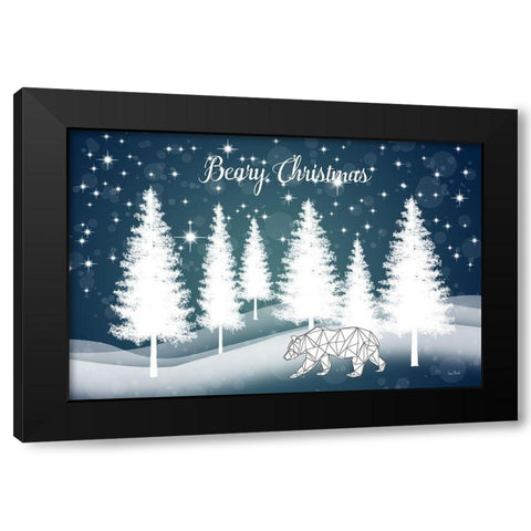 Beary Christmas Black Modern Wood Framed Art Print with Double Matting by Murdock, Ramona
