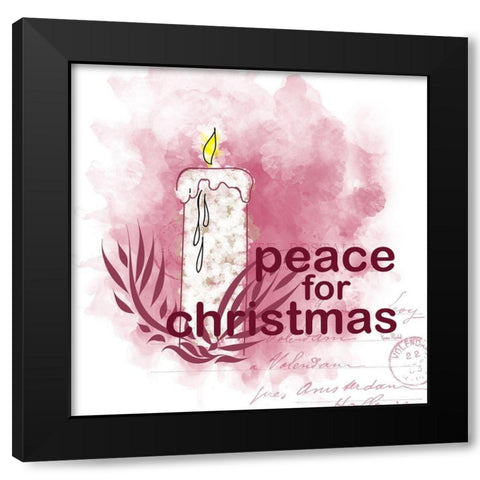 Peace for Christmas Black Modern Wood Framed Art Print with Double Matting by Murdock, Ramona