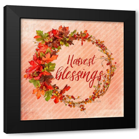 Harvest Blessings Black Modern Wood Framed Art Print by Murdock, Ramona