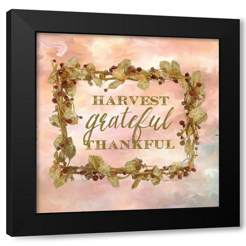 Harvest, Grateful, Thankful Black Modern Wood Framed Art Print with Double Matting by Murdock, Ramona