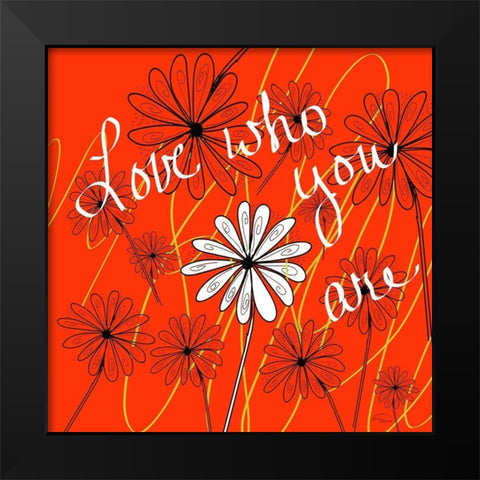 Daisy Patch Black Modern Wood Framed Art Print by Murdock, Ramona