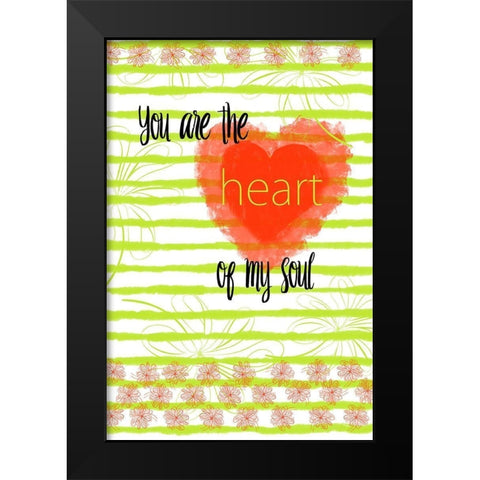 Key Lime Heart Black Modern Wood Framed Art Print by Murdock, Ramona