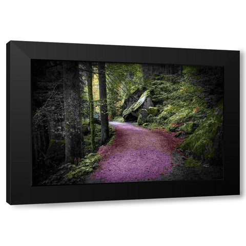 Path to Serenity Black Modern Wood Framed Art Print with Double Matting by Murdock, Ramona