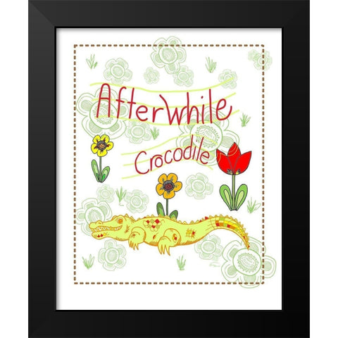 Afterwhile Crocodile Black Modern Wood Framed Art Print by Murdock, Ramona
