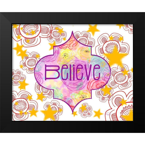 Believe Black Modern Wood Framed Art Print by Murdock, Ramona