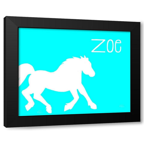 Blue Horse Black Modern Wood Framed Art Print with Double Matting by Murdock, Ramona