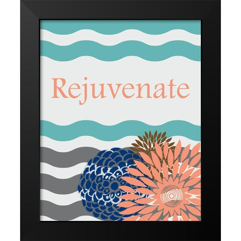 Rejuvenate Waves Black Modern Wood Framed Art Print by Murdock, Ramona