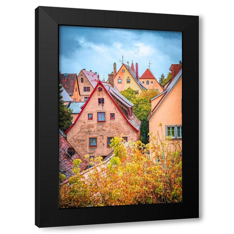 Fall Colors of Rotherburg II Black Modern Wood Framed Art Print with Double Matting by Murdock, Ramona