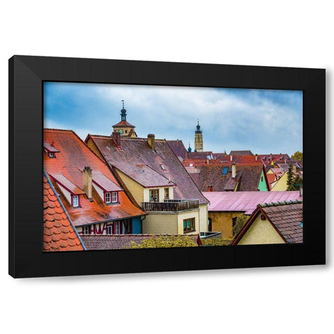 Red Roofs of Rotherburg I Black Modern Wood Framed Art Print by Murdock, Ramona