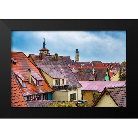 Red Roofs of Rotherburg I Black Modern Wood Framed Art Print by Murdock, Ramona
