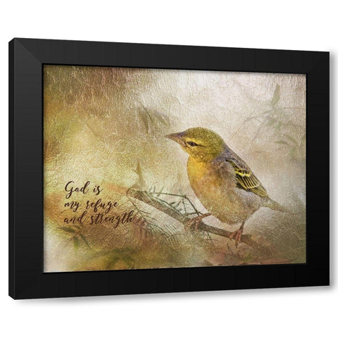 God is My Refuge Black Modern Wood Framed Art Print by Murdock, Ramona