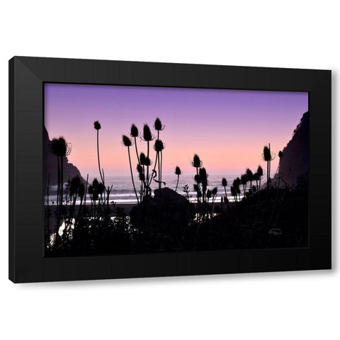 Beach Twilight I Black Modern Wood Framed Art Print with Double Matting by Murdock, Ramona