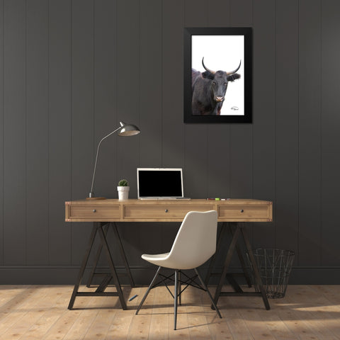 Whatzup Black Modern Wood Framed Art Print by Murdock, Ramona