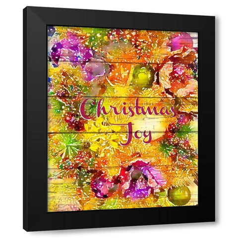 Christmas Joy Black Modern Wood Framed Art Print with Double Matting by Murdock, Ramona