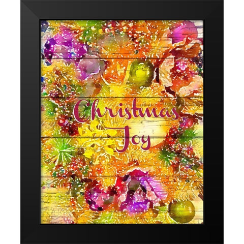 Christmas Joy Black Modern Wood Framed Art Print by Murdock, Ramona