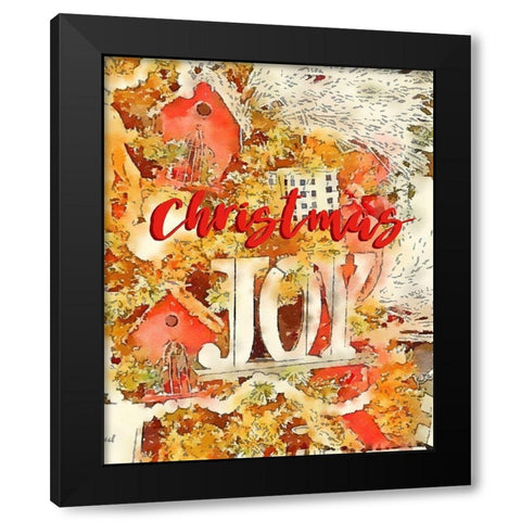 Christmas Joy II Black Modern Wood Framed Art Print with Double Matting by Murdock, Ramona