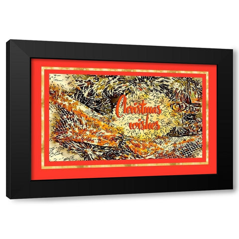 Christmas Wishes Black Modern Wood Framed Art Print with Double Matting by Murdock, Ramona