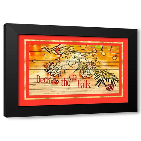Deck the Halls Black Modern Wood Framed Art Print by Murdock, Ramona
