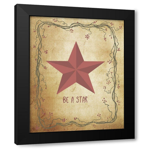 Be a Star Black Modern Wood Framed Art Print by Murdock, Ramona