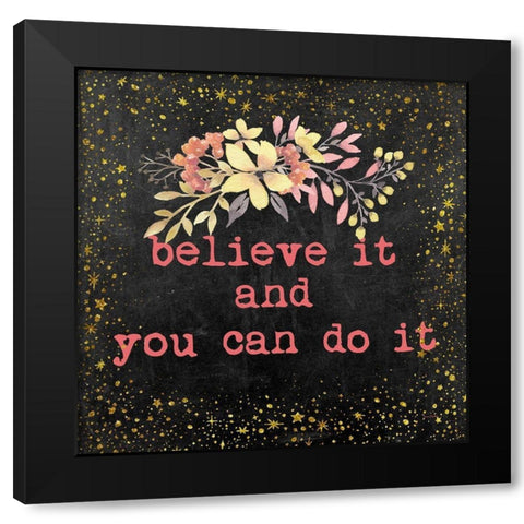 Believe It II Black Modern Wood Framed Art Print with Double Matting by Murdock, Ramona