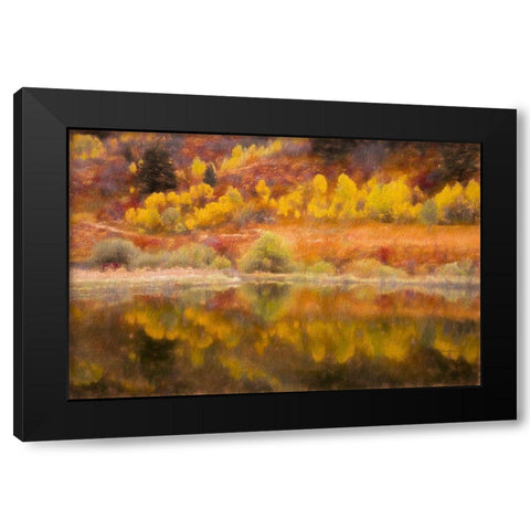 Autumns Reflection Black Modern Wood Framed Art Print with Double Matting by Murdock, Ramona