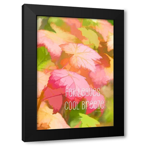 Fall Leaves Cool Breeze Black Modern Wood Framed Art Print with Double Matting by Murdock, Ramona