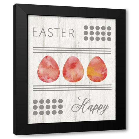 Easter Happy Black Modern Wood Framed Art Print by Murdock, Ramona