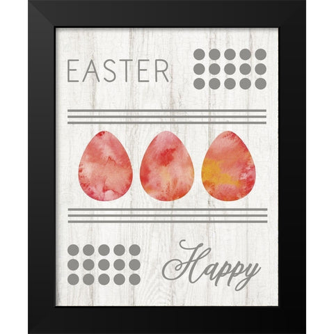 Easter Happy Black Modern Wood Framed Art Print by Murdock, Ramona