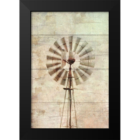 Windmill Abstract Black Modern Wood Framed Art Print by Murdock, Ramona