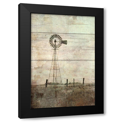 Windmill on a Hill Black Modern Wood Framed Art Print by Murdock, Ramona