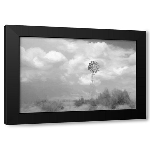 Abstract Windmill Black Modern Wood Framed Art Print with Double Matting by Murdock, Ramona