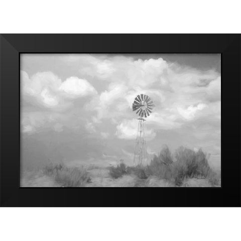 Abstract Windmill Black Modern Wood Framed Art Print by Murdock, Ramona