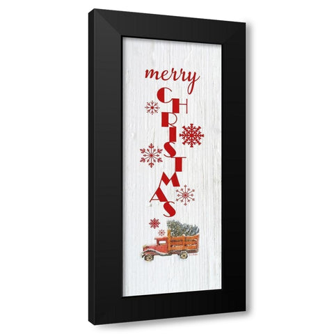 Merry Christmas Black Modern Wood Framed Art Print with Double Matting by Murdock, Ramona