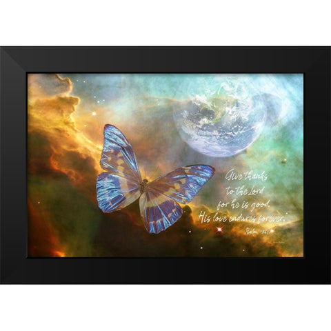 Give Thanks Black Modern Wood Framed Art Print by Murdock, Ramona