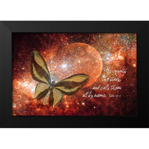 He Counts the Stars Black Modern Wood Framed Art Print by Murdock, Ramona