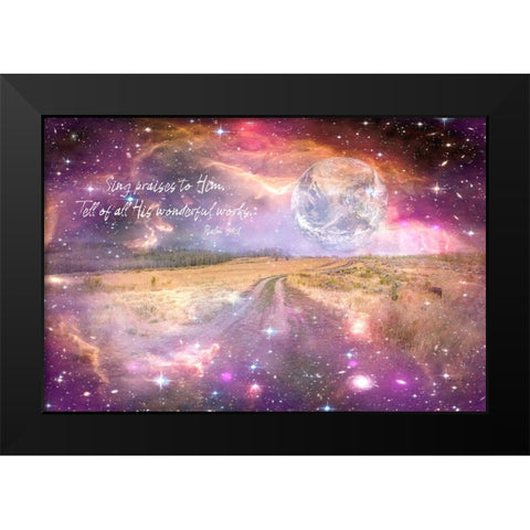 Tell All His Wonderful Works Black Modern Wood Framed Art Print by Murdock, Ramona
