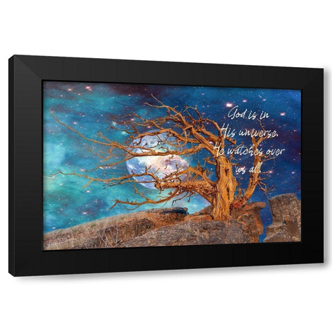God in His Universe Black Modern Wood Framed Art Print by Murdock, Ramona