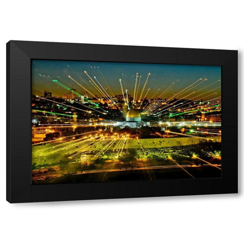 Jerusalem Points of Light Black Modern Wood Framed Art Print with Double Matting by Murdock, Ramona