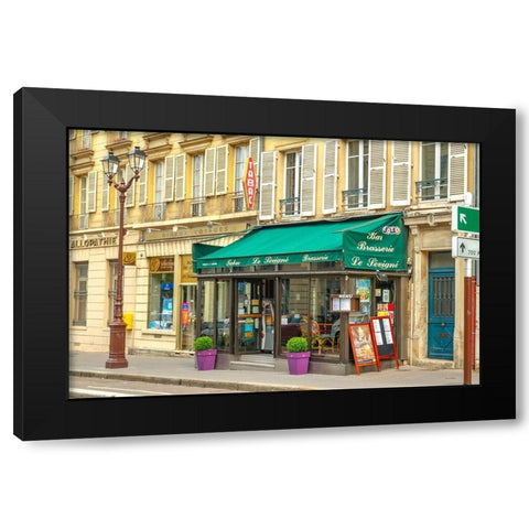 Paris Brasserie Black Modern Wood Framed Art Print with Double Matting by Murdock, Ramona