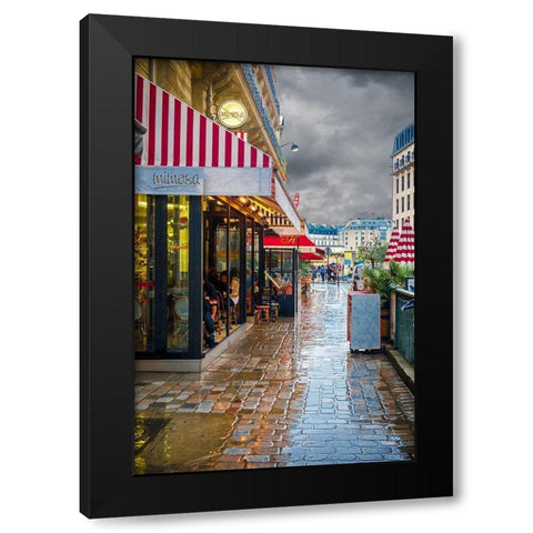Paris CafÃ© Mimosa Black Modern Wood Framed Art Print by Murdock, Ramona