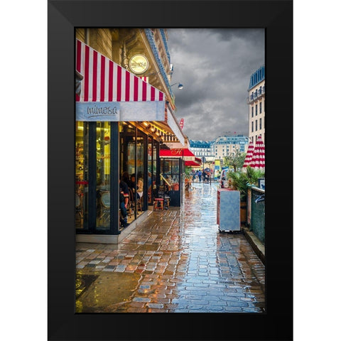 Paris CafÃ© Mimosa Black Modern Wood Framed Art Print by Murdock, Ramona